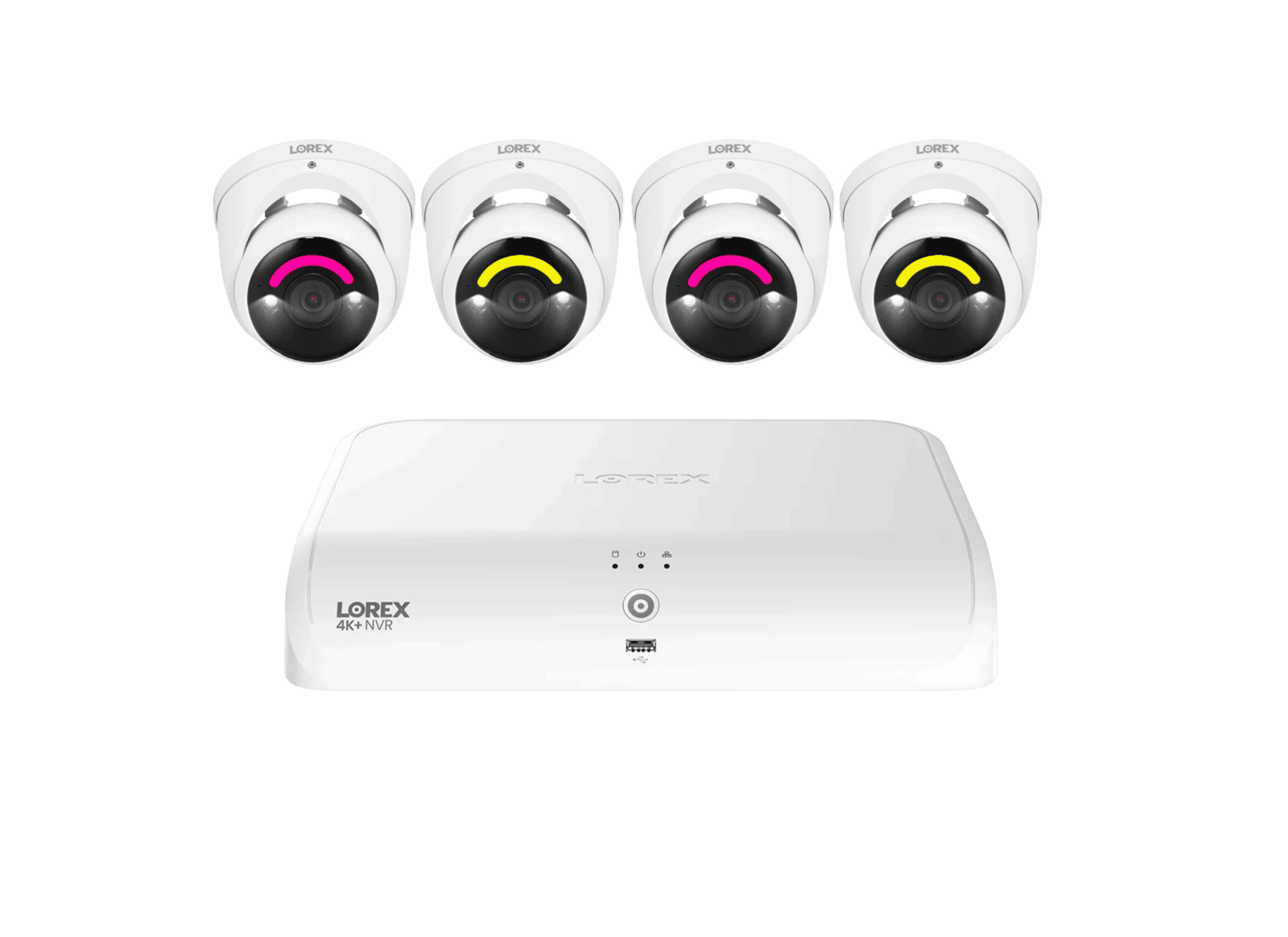 Close-up of Lorex security camera showing lens and weather-resistant housing